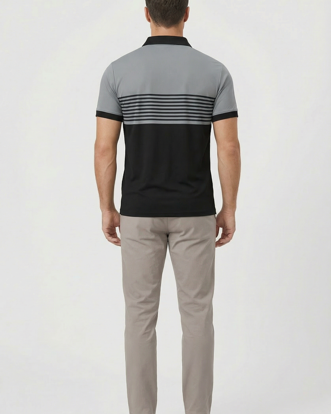 Men’s Stripe Panel Polo Shirt