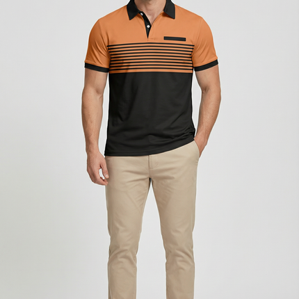 Men’s Stripe Panel Polo Shirt