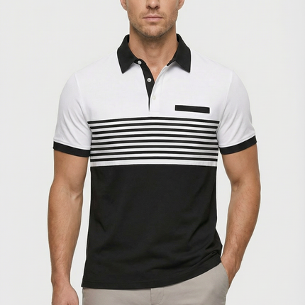 Men’s Stripe Panel Polo Shirt