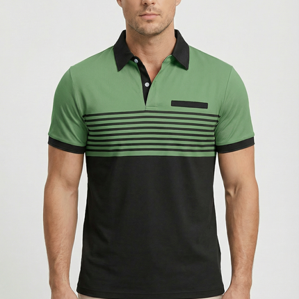 Men’s Stripe Panel Polo Shirt