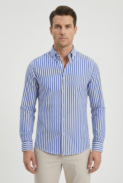 Men’s Striped Button Down Shirt