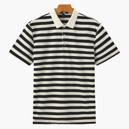 Men’s Striped Short Sleeve Polo Shirt