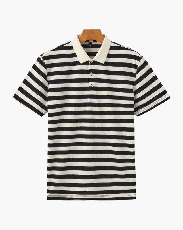 Men’s Striped Short Sleeve Polo Shirt