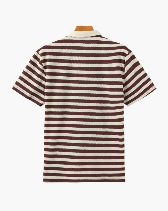 Men’s Striped Short Sleeve Polo Shirt