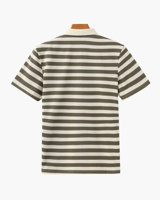 Men’s Striped Short Sleeve Polo Shirt