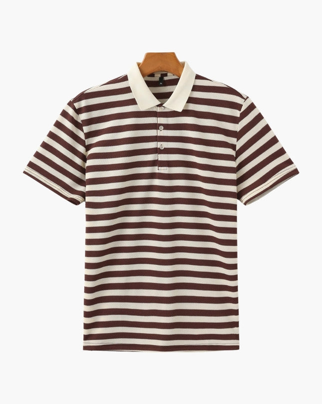 Men’s Striped Short Sleeve Polo Shirt