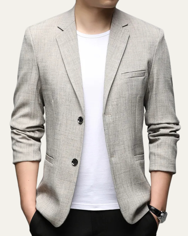 Men’s Subtle Texture Two-Button Blazer