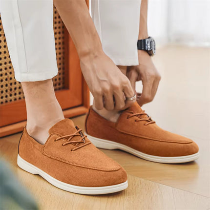 Men’s Suede Lace-Up Casual Loafers