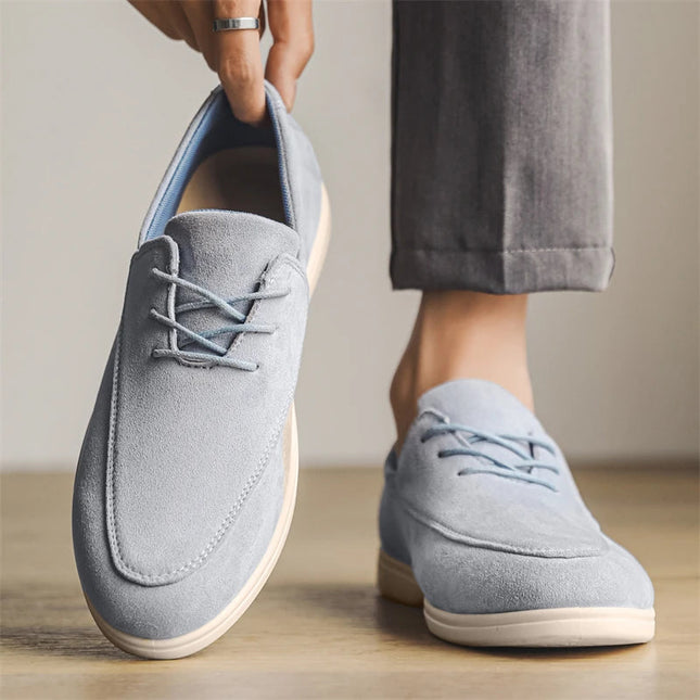 Men’s Suede Lace-Up Casual Loafers