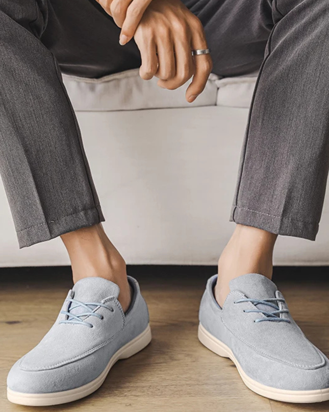 Men’s Suede Lace-Up Casual Loafers
