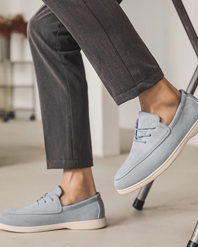 Men’s Suede Lace-Up Casual Loafers