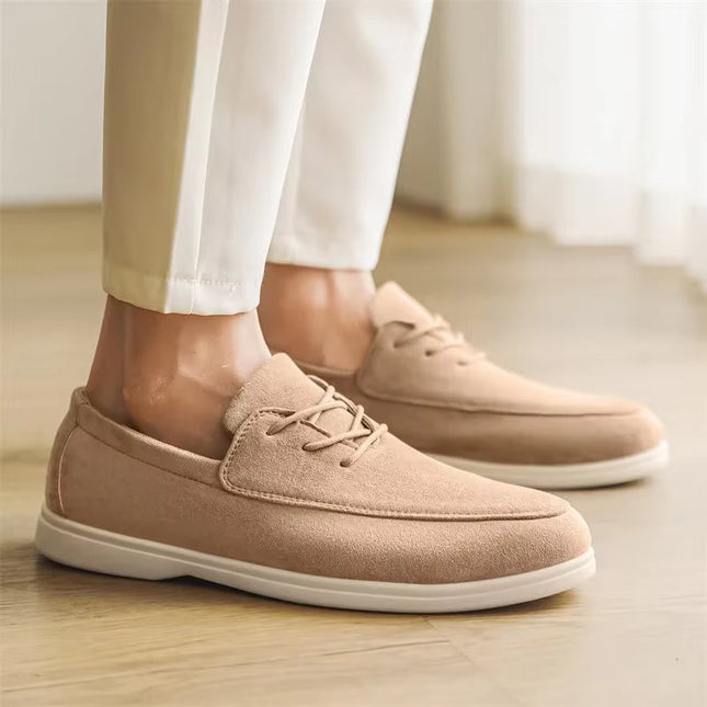 Men’s Suede Lace-Up Casual Loafers