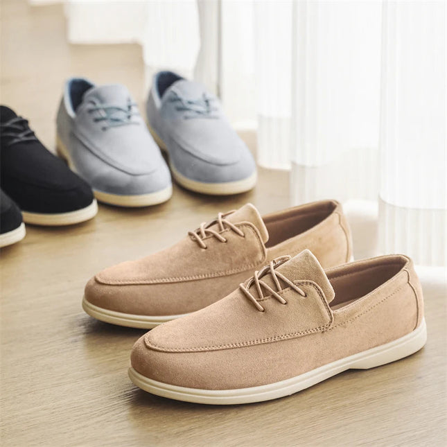 Men’s Suede Lace-Up Casual Loafers