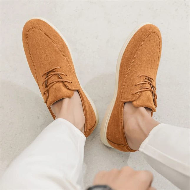 Men’s Suede Lace-Up Casual Loafers