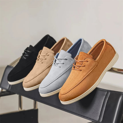 Men’s Suede Lace-Up Casual Loafers
