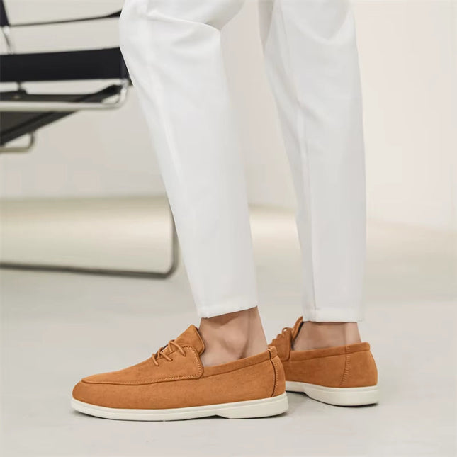 Men’s Suede Lace-Up Casual Loafers