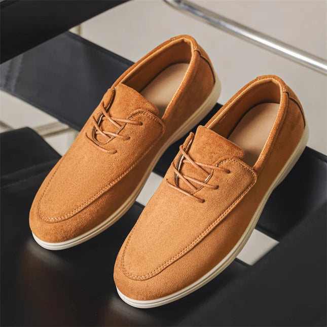 Men’s Suede Lace-Up Casual Loafers