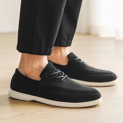 Men’s Suede Lace-Up Casual Loafers