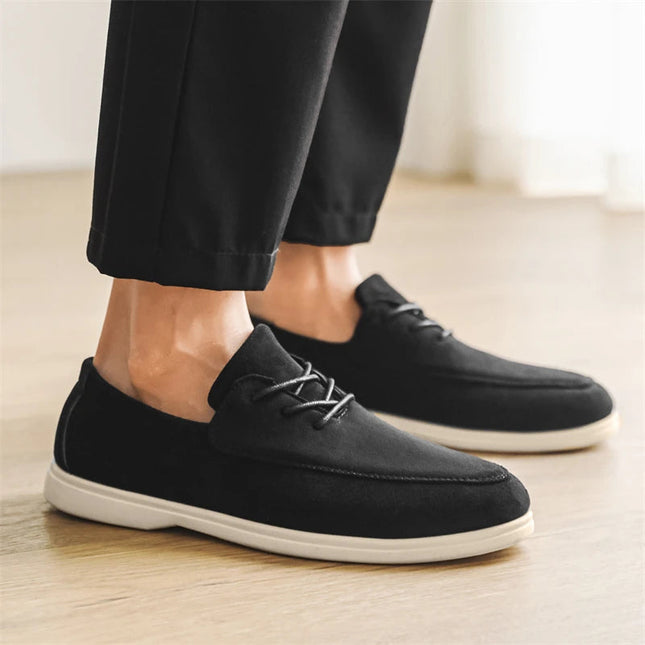 Men’s Suede Lace-Up Casual Loafers