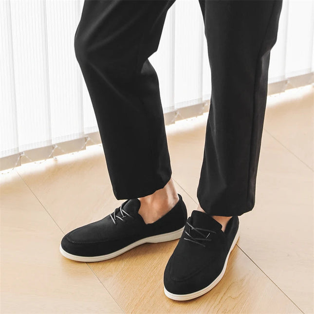 Men’s Suede Lace-Up Casual Loafers