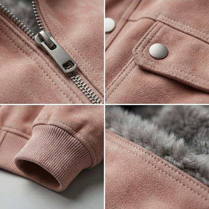 Men’s Suede Zip-Up Bomber Jacket