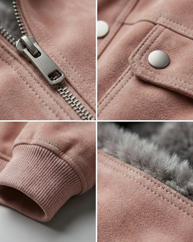 Men’s Suede Zip-Up Bomber Jacket