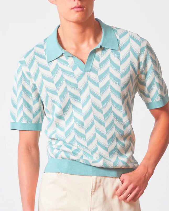 Men’s Summer Pattern Polo – Short Sleeve Knit