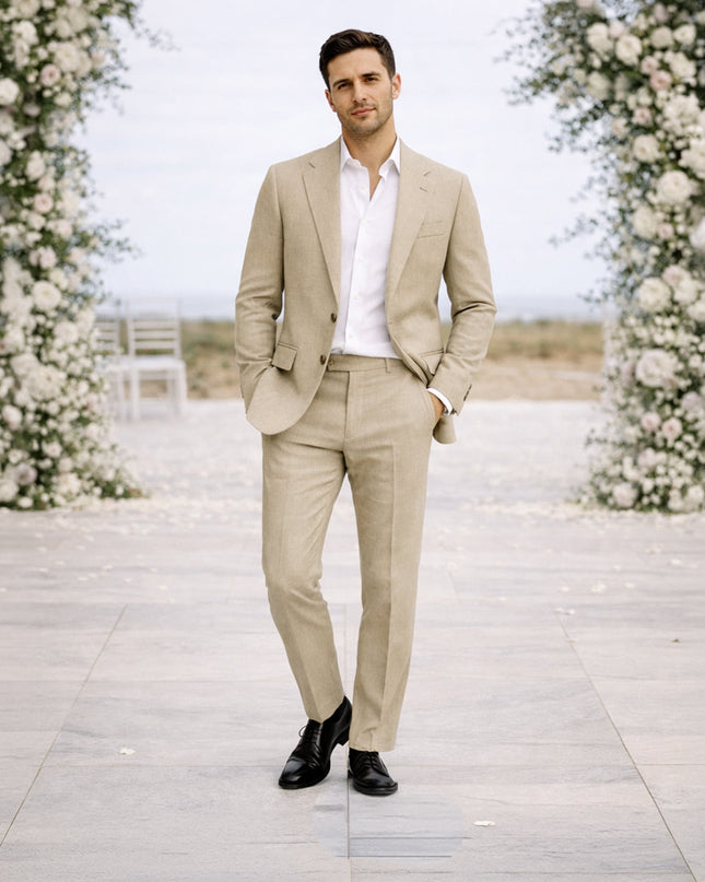 Men’s Tailored Suit Set with Notch Lapel