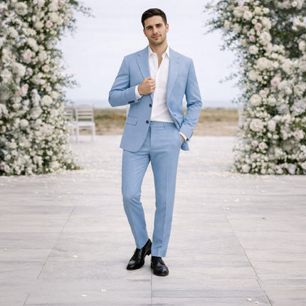 Men’s Tailored Suit Set with Notch Lapel