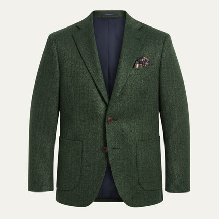 Men’s Textured Blazer with Notch Lapel and Patch Pockets