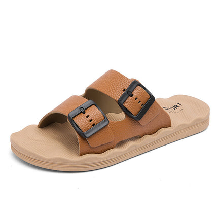 Men’s Textured Double-Strap Comfort Slides