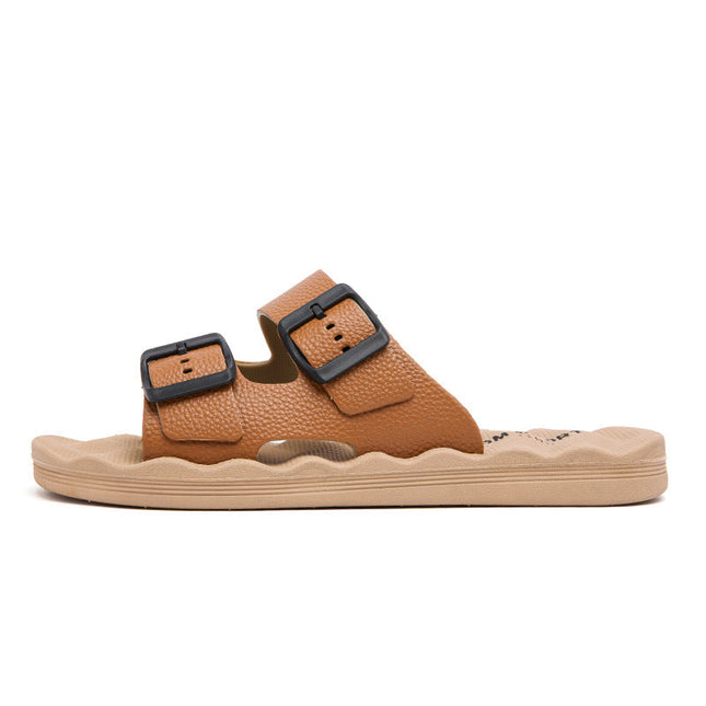 Men’s Textured Double-Strap Comfort Slides