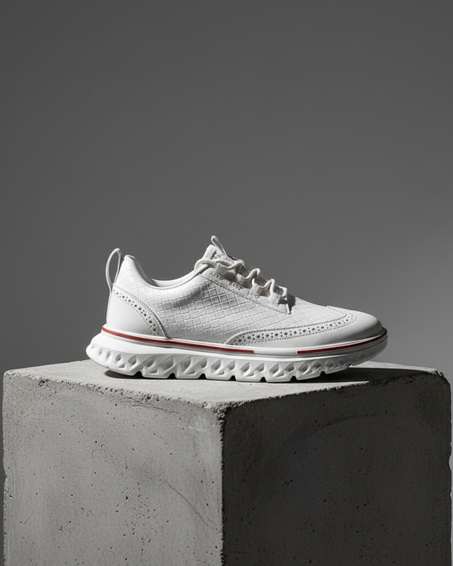 Men’s Textured Lace-Up Cushion Sneakers