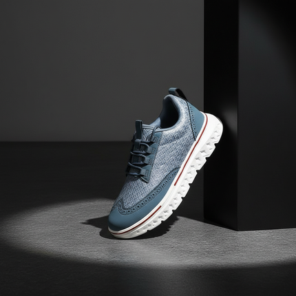 Men’s Textured Lace-Up Cushion Sneakers