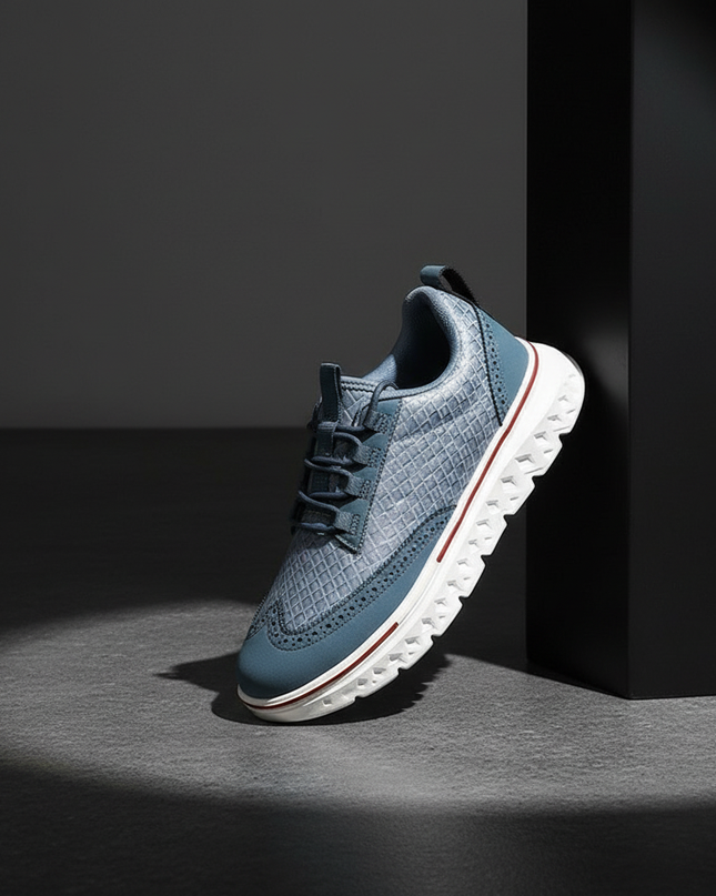 Men’s Textured Lace-Up Cushion Sneakers