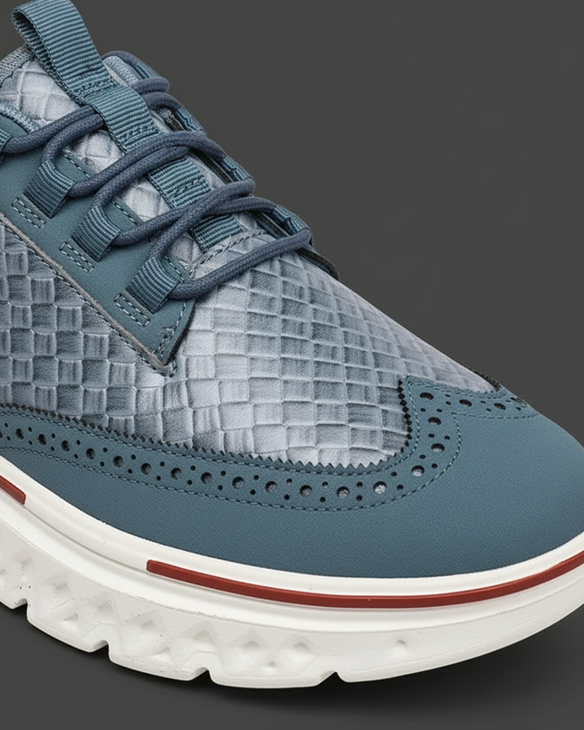 Men’s Textured Lace-Up Cushion Sneakers