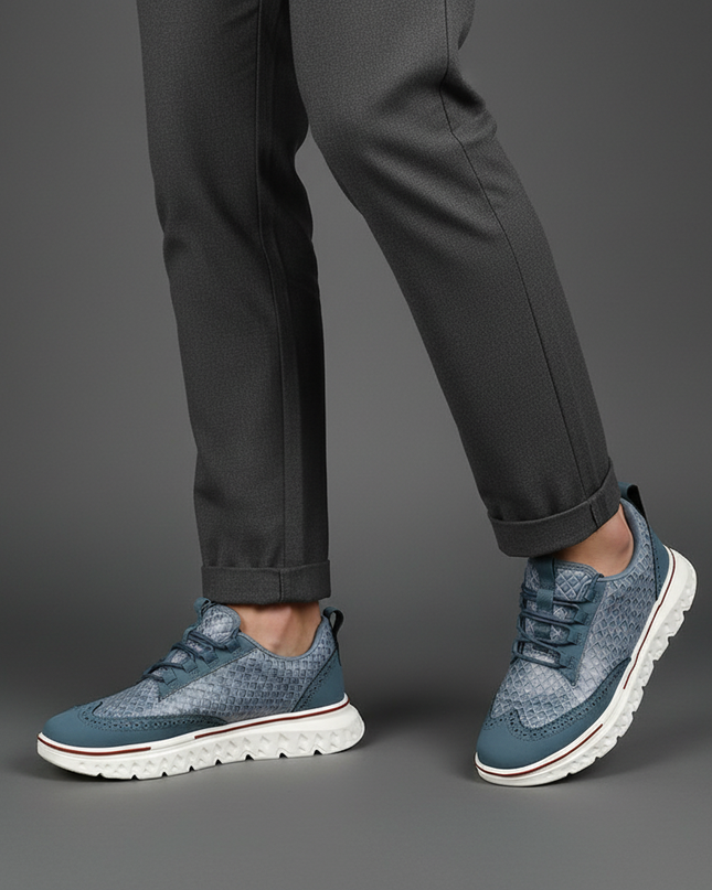 Men’s Textured Lace-Up Cushion Sneakers