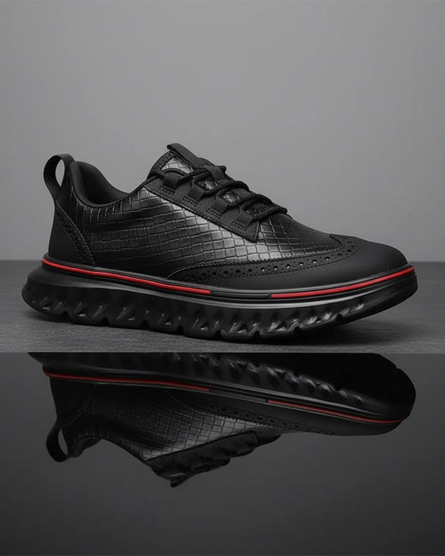 Men’s Textured Lace-Up Cushion Sneakers