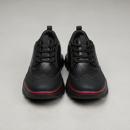 Men’s Textured Lace-Up Cushion Sneakers