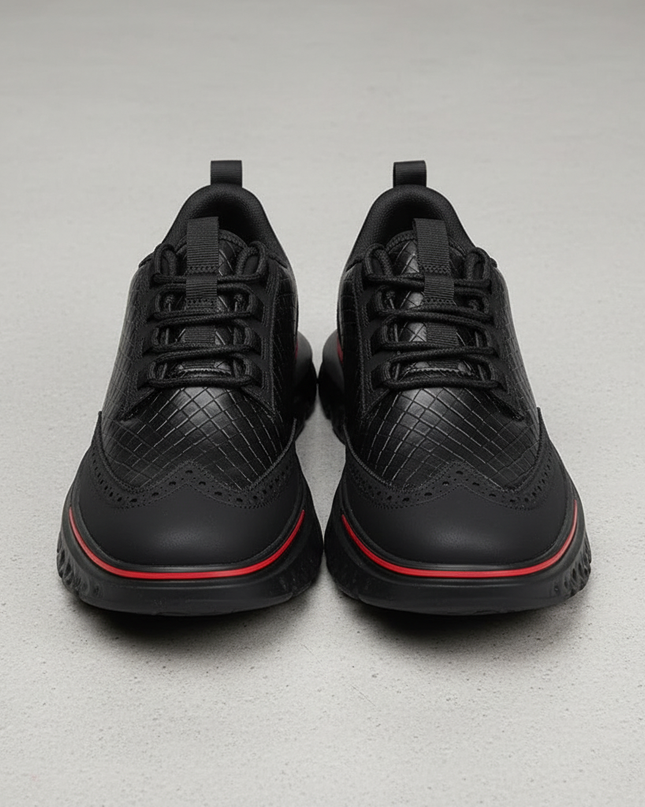 Men’s Textured Lace-Up Cushion Sneakers
