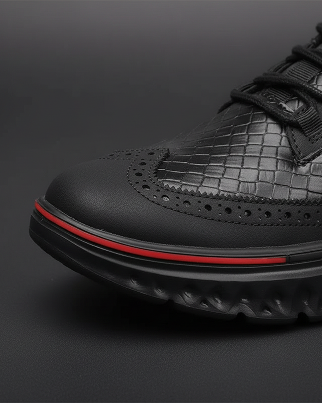 Men’s Textured Lace-Up Cushion Sneakers