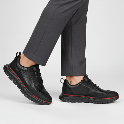Men’s Textured Lace-Up Cushion Sneakers