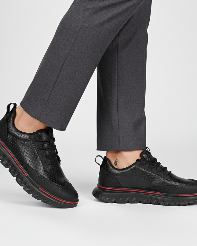 Men’s Textured Lace-Up Cushion Sneakers