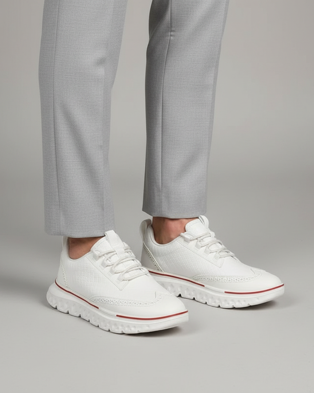 Men’s Textured Lace-Up Cushion Sneakers
