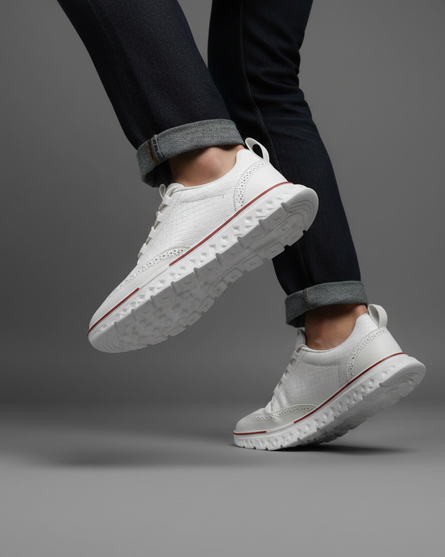 Men’s Textured Lace-Up Cushion Sneakers