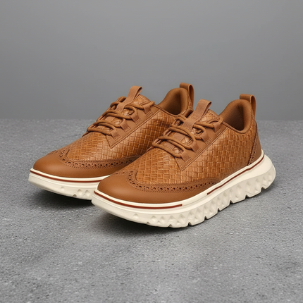 Men’s Textured Lace-Up Cushion Sneakers