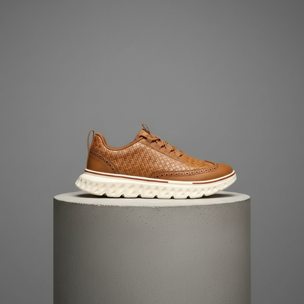 Men’s Textured Lace-Up Cushion Sneakers