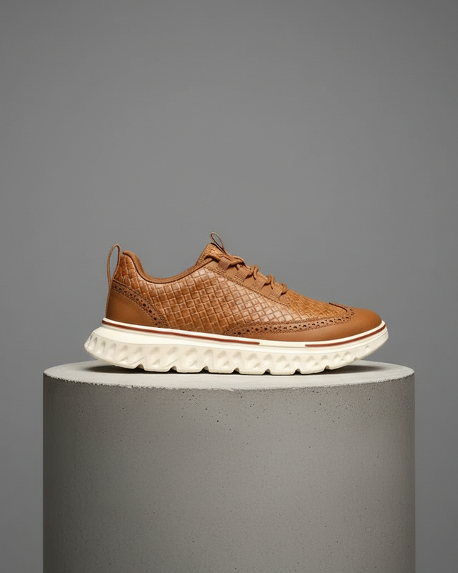 Men’s Textured Lace-Up Cushion Sneakers