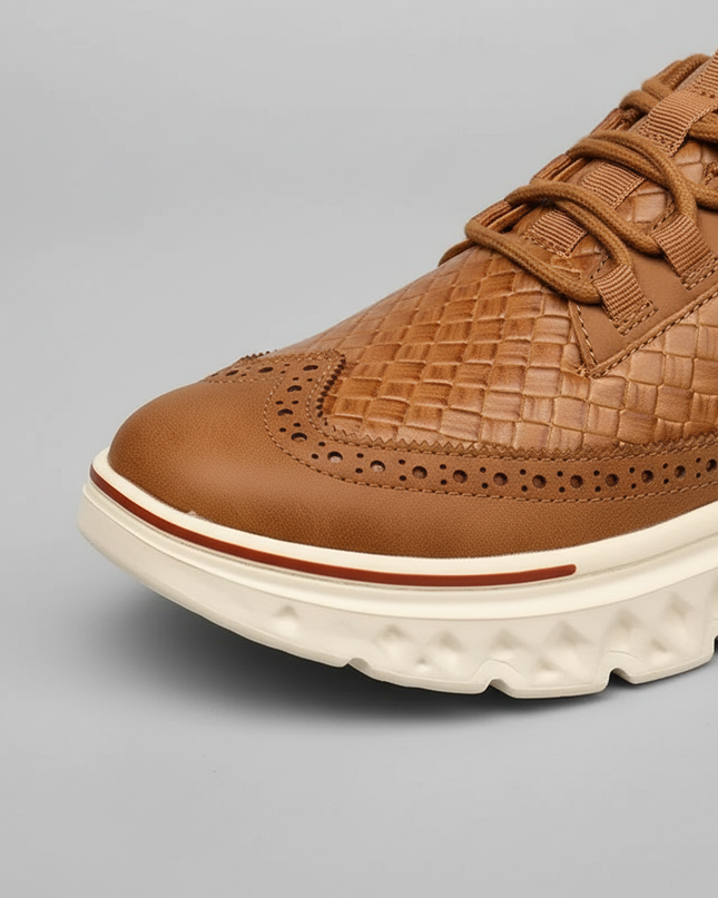 Men’s Textured Lace-Up Cushion Sneakers