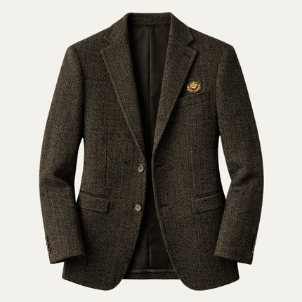 Men’s Textured Notch Lapel Two-Button Blazer